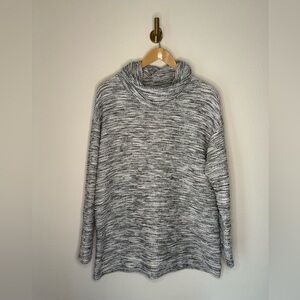 Ava & Viv Marled Cowl Neck Sweater size XL Black White Metallic